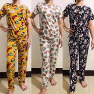 For women's terno sleepwear pajama set in varied prints of your fave characters