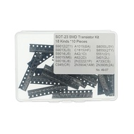 18Nilai*10PCS=180PCS Kit Transistor SMD SOT-23 (S9012 S9013 S9014 S9015 S9018 A1015 C1815 A42 A92 2N