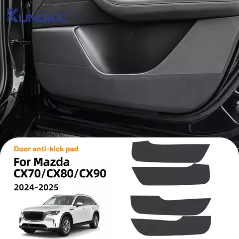 For Mazda CX70 CX80 CX90 CX-70 CX-80 CX-90 2024 2025 Suede Door Anti-kick Sticker Pad Interior Trim 