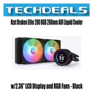Nzxt Kraken Elite 280 RGB 280mm AIO Liquid Cooler w/2.36” LCD Display and RGB Fans - Black