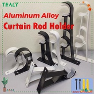 TEALY 1Pcs Hanger Hook, Fixing Clip Furniture Hardware Curtain Rod Bracket, Durable Crossbar Single Double Hang Aluminum Alloy Rod Support Clamp