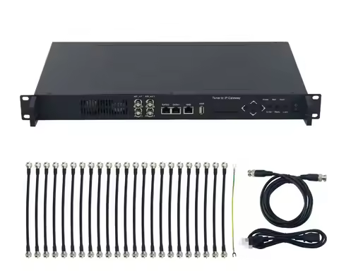 TL-3508B 8/16/24 FTA DVB- S2X/C/T2/ISDB-T Tuner+ 2 ASI+1USB Input to IP MPTS&SPTS IP Gateway Satelli