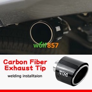 HKS Style Exhaust Muffler Tip Curly Edge 304 Stainless Steel Exhaust Tailpipe Car Modification Decor