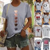 COD 2026 Cross-Border Free Shipping Women's Short-Sleeved European American Valentine's Day Love Rou