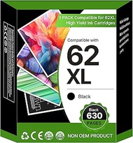 62 XL Black Ink Cartridges Compatible with HP 62XL Cartridges for Envy 5540 5544 5545 5548 5640 5646