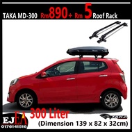 Taka Roofbox MD-300 Glossy Black Ultra Slim Design Roof box With Roof Rack