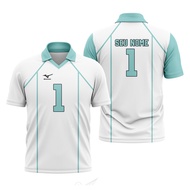 Dry T-shirt, Aoba Johsai Uniform, Customizable Name and Number, Anime Haikyuu
