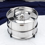 【UClanka】 Behogar Stackable Stainless Steel Pressure Cooker Steamer Pans With Sling For 5-6 Quart In