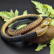 Black snake necklace, Ouroboros, Snake choker, Serpent necklace