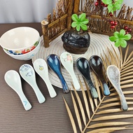 Export Direct Sale Ceramic Spoon Household Small Soup Spoon Japanese Style High-value Drinking Soup 