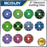 BOSUN 4" Diamond Cutting Disc For Ceramic Tiles, Hardness Tiles, Granite, Marble, Procelain Tiles