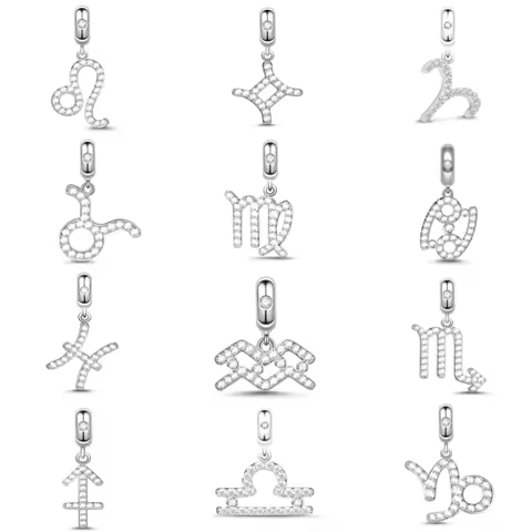 DIY Jewelry Twelve Constellation Gemini Pisces Scorpio Virgo Taurus Women Charm Bead Fit Original Si
