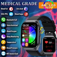 ET585 Smart Watch 2.04inch Amoled Screen ECG Monitoring One Click Intelligent Micro Examination Blue
