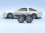 Z239 Custom Paint Rim Tayar Getah Rubber Wheels Silver Matte TE37 6 Spoke 8mm Medium Axle