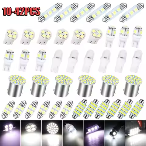 Car LED Lights Interior Lights 6000K 12V T10 168 2825 W5W 921 Kit For Car Vehicle Map Dome Door Trun