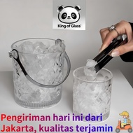 950ML/Glass Ice Bucket Ice Cube Container Thick Glass Container Multipurpose Glass Ice Bucket