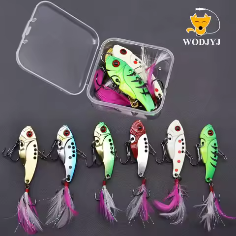 JYJ 1Box 3.5g 4.5g 5g 6g 7.5g 8g 10g all kinds of VIBE lure bait ,spoon lure wobbler fishing VIB for