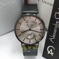 PRIA Alexandre Christie 8493 Black Dark Gray / Alexander Christie Men's Watches AC 8493 Leather