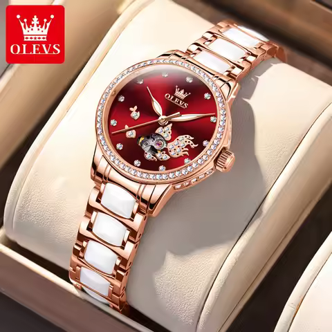 OLEVS Brand Steel Strip Fully Automatic Mechanical Watch for Women 7001