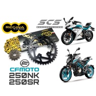 REGINA CF MOTO NK250 Sprocket Chain Kit Set Rantai Emas CFMoto 14T-41T 520 Regina NK 250 SR 250SR SR