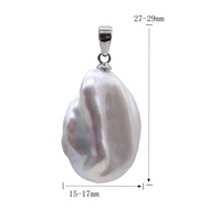 Pearl Pendant Genuine Natural Baroque Pearl Irregular Shape 925 Silver Small Pendant Womens Jewelry