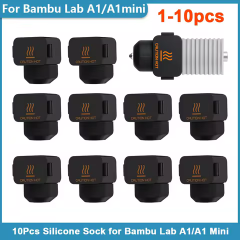 10Pcs Silicone Sock for Bambu Lab A1/A1 Mini, Hotend Heater Block Silicone Cover Nozzle for Bambu La