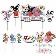 Children's Birthday Cake Topper with BLACK RABBIT motif BINGBUNNY BLACK RABBIT