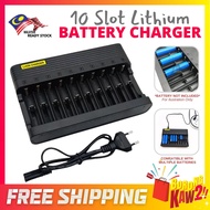 10 Slot Charger Rechargeable Battery Lithium Battery Charger Li on Battery 18650 Battery 18650 Recha