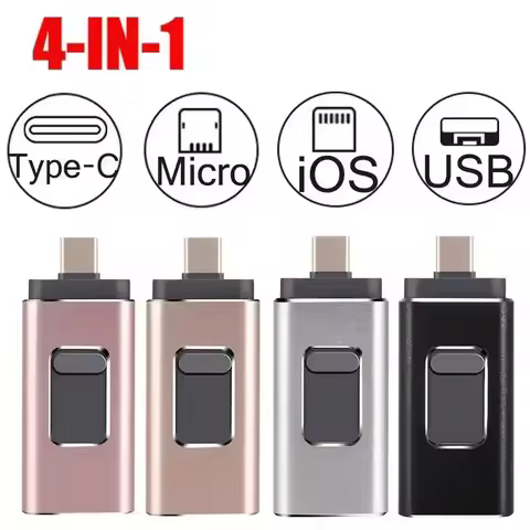 4in1 OTG Falsh Drive 2TB USB 3.0 for iPhone Flash Drive 512GB 1T Android TYPE-C PenDrive Mobile Micr