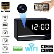 ⚠️ 4K 高清 全高清數位時鐘攝影機夜視應用程式 Wifi 遠端監控運動偵測自動循環錄製迷你家用攝影