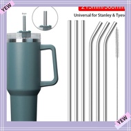 YYE 1Pcs Cup Straw, Drinking Silver Stainless Steel Straws, 6mm 8mm Straight Bent Reusable Replacement Straw for  30oz 40oz Tyeso Cup