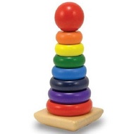 Wooden toy - Large 8-storey rainbow stacking tower