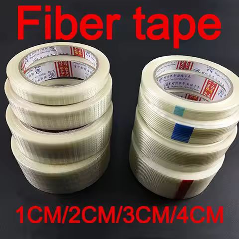 1pcs 1cm/2cm/3cm/4cm X 25M Adhesive Glass Fibre Tape Roll Fixed Strength Striped Fiber Tape RC Model