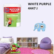 WHITE PURPLE 4447 J ( 18L ) Nippon Paint Interior Vinilex Easywash Lustrous / EASY WASH / EASY CLEAN