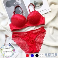 24H Same Day Shipment [Miyang Rose] Red 75B~95E Large Size Pure Color Lace Breasts Underwear Cup Con