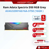 Ram Adata Spectrix D50 RGB Gray 16GB (1x16GB) DDR4 3200Mhz - P/N: AX4U320016G16A-ST50 -