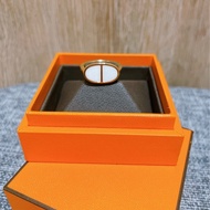 Hermes 白色琺瑯豬鼻戒指 51號