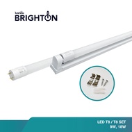 [10ชุด]BRIGHTON หลอดไฟพร้อมราง 9W 18W แสงขาว คุณภาพสูง LED TUBE T8 มีมาตรฐาน มอก.1955-2551