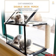 (andoer)Cat Window Perch Hammock Bed Double Deck Window Suction Cups Seat Cat Shelves Sunbath Hammoc