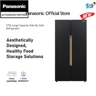 [𝐅𝐑𝐄𝐄 𝐃𝐄𝐋𝐈𝐕𝐄𝐑𝐘] Panasonic 570L Large Capacity Side-By-Side Refrigerator Fridge NR-S621BB-MY