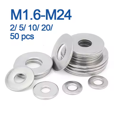 M1.6 M2 M3 M5 M6 M8~ M24 304 Stainless Steel Gasket Ultra-thin Metal Screw Flat Washer Standard Incr