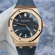 Aibi Royal Oak Series 15500OR Black Disc Rubber Band 18K Rose Gold Material Men's Watch 41mm Audemars Piguet