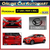 PERODUA MYVI 2018-2019 Front and Rear Convert Daihatsu Chrome / Black ABS Logo Emblem (2pcs)