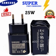 CHARGER SAMSUNG ORIGINAL 100% MADE IN VIETNAM 25 WATT SUPER FAST CHARGING ORI ASLI HITAM BLACK TYPE 