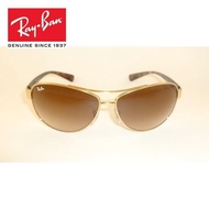 [Original] Rayban sunglasses new golden frame RB 3386 001/13 gradient lens Brown 63mm'