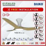 [FREE INSTALLATION] DAIKO *FINEST* Yuga 3X 42"/52" DC Ceiling Fan w/ Philips Tri-Color Dimmable LED