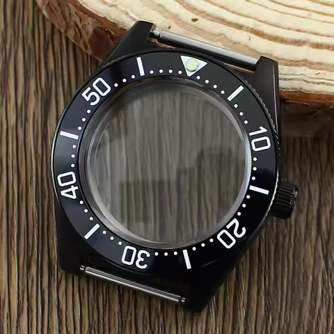 40mm Black Watch Case NH35 Sapphire Crystal Screw-in Crown For Seiko Mod NH35 NH36 4R35 Movt For SPB
