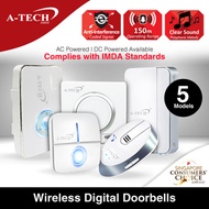 ★A-TECH™★Wireless Digital Door Bell★Available in AC and DC Powered★Anti-Interference★150M Work Range