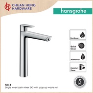 hansgrohe Talis E Single lever basin mixer 240 with pop-up waste set 2 ticks