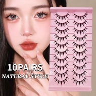 New 10 Pairs Natural Lashes False Eyelashes Little Devil Lashes Anime Comic Lashes Full Strip Lashes
